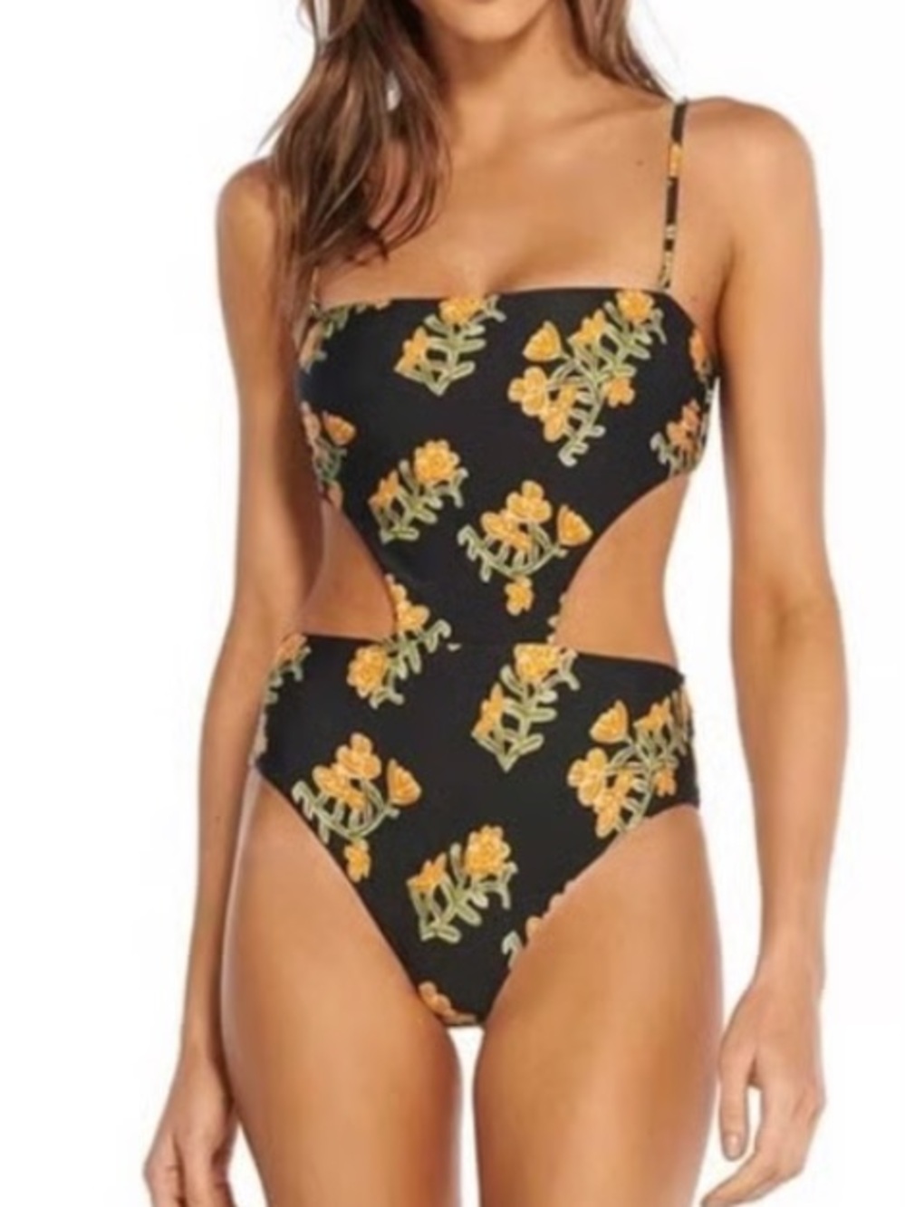 Vic by Paula Hermanny Piece Swimsuit with Orange Blossoms Sz M